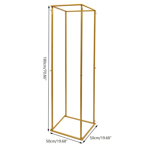 Guld metal blomsterstander, søjle til bryllupsbaggrund & plantehylde, 180 cm