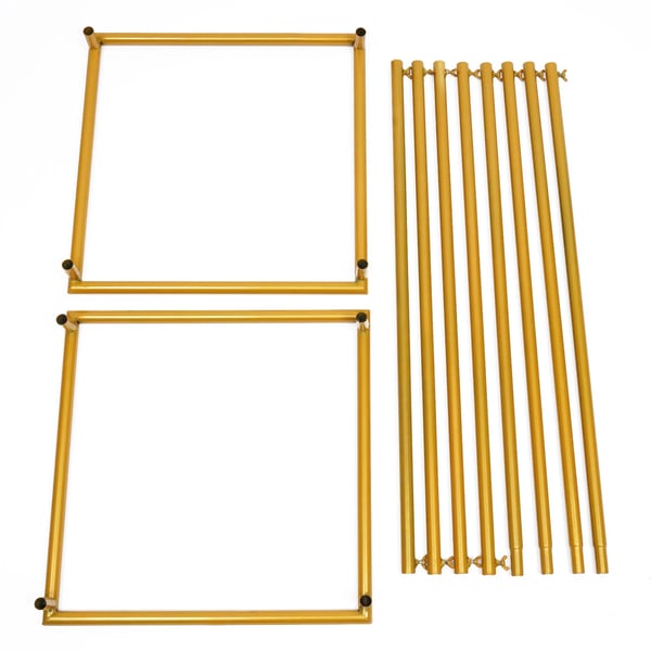 Guld metal blomsterstander, søjle til bryllupsbaggrund & plantehylde, 180 cm