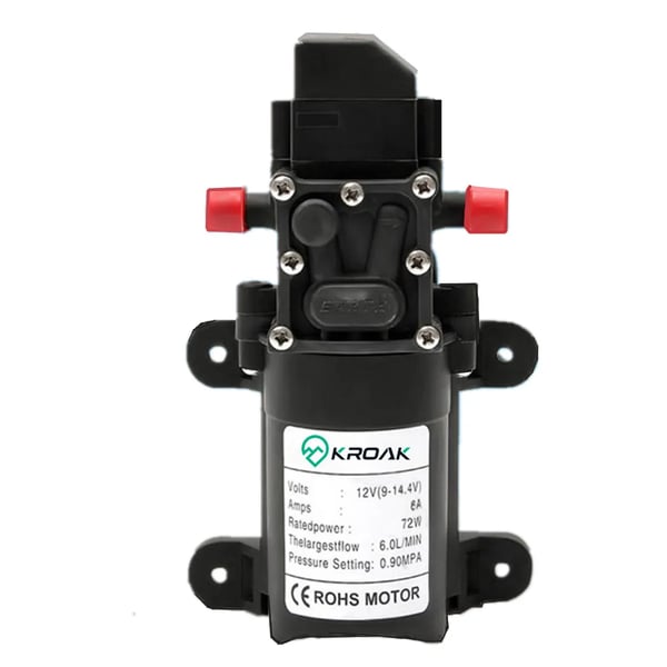 Vandpumpe - Membranpumpe - 4,5V - Højtryk - Elektrisk - EU-stik - Lige tilslutning - CE-certificeret