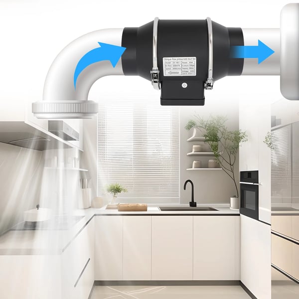 Kanavapuhallin - ZA-100-1 - Sekavirtaus - 220 m³/h Ilmavirta - 35 W - 220 V - Musta