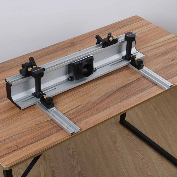 Fræsebord Anslag - Aluminiumprofil - 700 mm Længde - 300 mm T-skinne - Glidebeslag - Bit-beskytter
