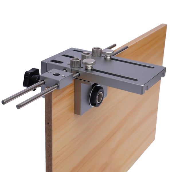 DIY 3-i-1 dyveljig til træ, boreguide og skabelon, sæt 6/8/10 mm, sølv