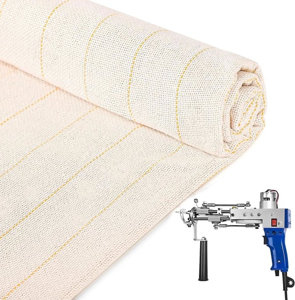 Tuftauskangas, pohjakangas, 6 yardia valkoinen - tuftauspistoolille ja DIY-mattoihin