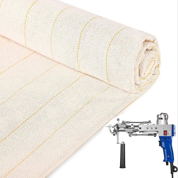 Tuftauskangas, pohjakangas, 6 yardia valkoinen - tuftauspistoolille ja DIY-mattoihin