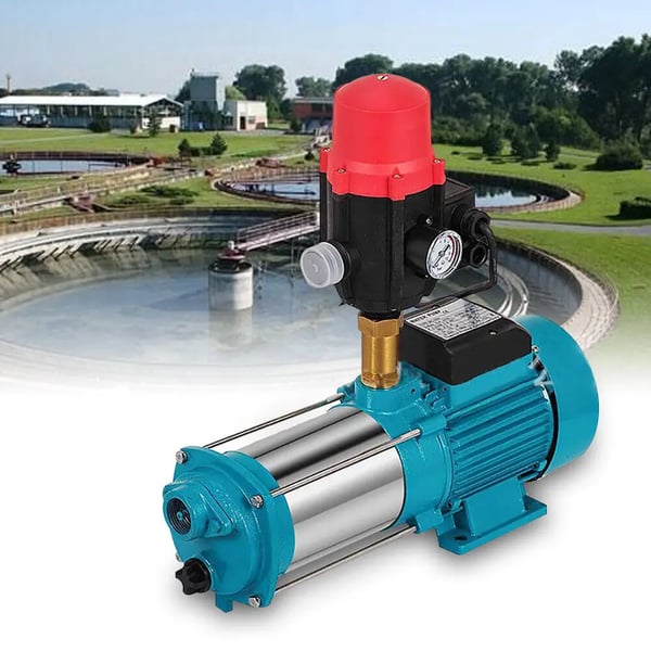 Trädgårdsvattenpump - MC-6SA Centrifugalpump - 1300 W - 4000 l/h - Rostfritt stål - Manometer - IP44 - 220–230 V - Blå