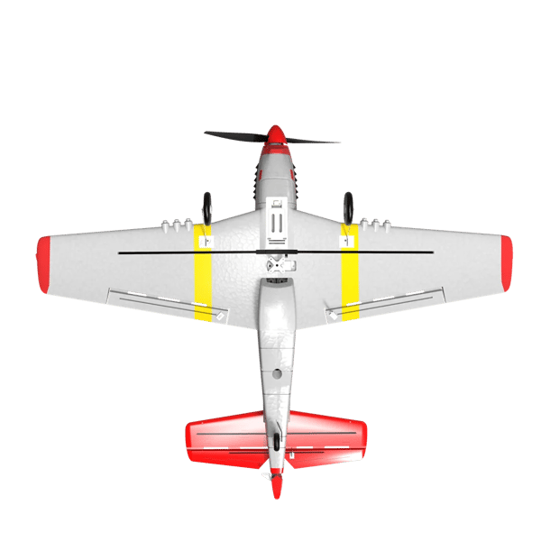 Mini Mustang P-51D V2 761-5 - RC-harjoituskone - 40 cm siipiväli - 2.4G - 6-akselinen gyro - 2 kanavaa - RTF 3 akkua - 1-napin paluu - Punainen