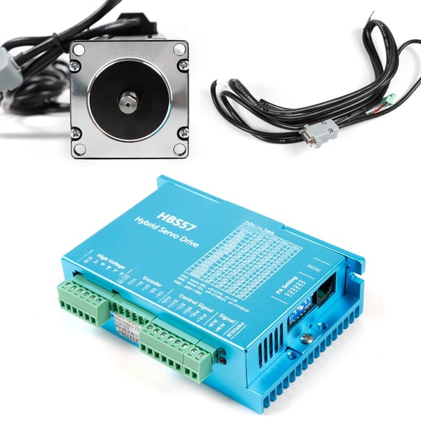 Stepmotor & Driver Sæt - NEMA 23 57 mm - Closed Loop - Moment 3,0 Nm - DSP 32-bit - HBS57 Driver - Sort