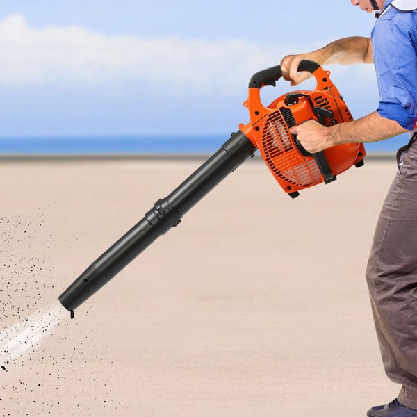 Bladblæser & Løvsuger - Håndholdt Benzindrevet - 25,4 cm³ 2-Takt Motor - Kværn - 2 Blæserør - Opsamlingspose