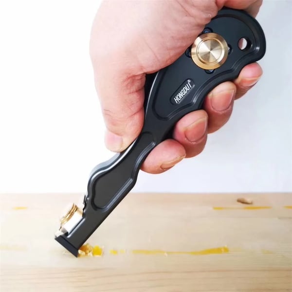 2-in-1 mini kovametallikaavin - Liimakaavin puulle - Kovametallipalaterä - Alumiiniseoskahva - 14 cm × 1 cm - Puuntyöstötyökalu