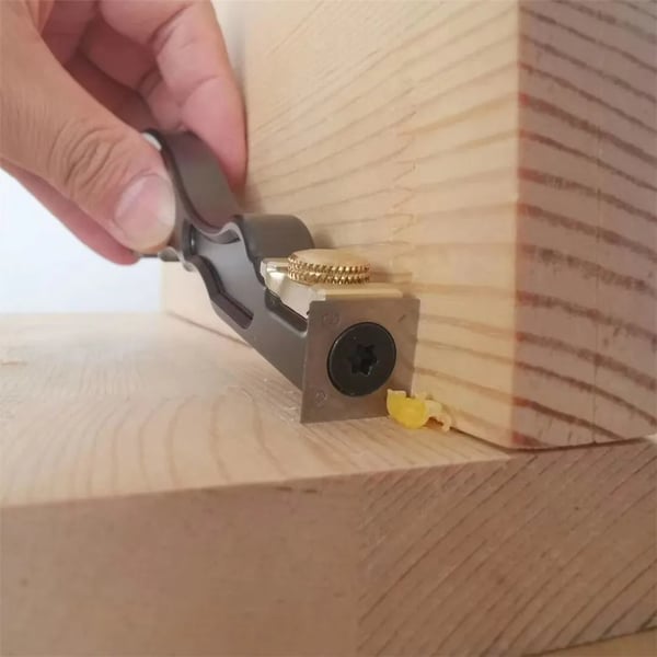 2-in-1 mini kovametallikaavin - Liimakaavin puulle - Kovametallipalaterä - Alumiiniseoskahva - 14 cm × 1 cm - Puuntyöstötyökalu