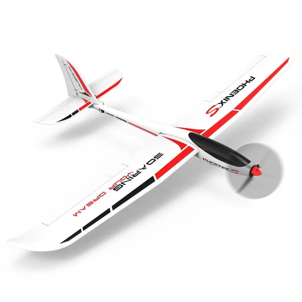 PhoenixS 742-7 - RC fly - 160 cm vingefang - 4-kanals - EPO-skum & ABS-flykrop - Til begyndere - MODE2 - Uden sender & batteri - Rød