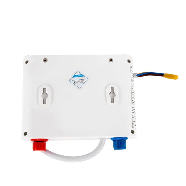 Vægmonteret gennemstrømsvandvarmer, elektrisk 5,5 kW, 30–55 °C, touchpanel & LED-display, hurtig opvarmning, hvid