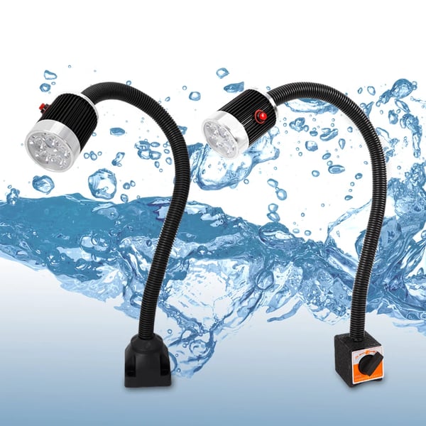CNC maskinlampe - LED arbejdslampe - 5 W - 110–220 V - Fast fod - Fleksibel arm - Aluminiumslegering - Sort