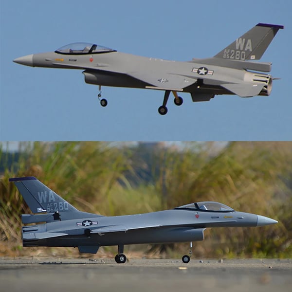 F16 Fighting Falcon - RC Jetfly KIT-version - 70 mm EDF-kompatibel - 710 mm Vingefang - 6 Kanaler - Uden Elektronik - Hvid