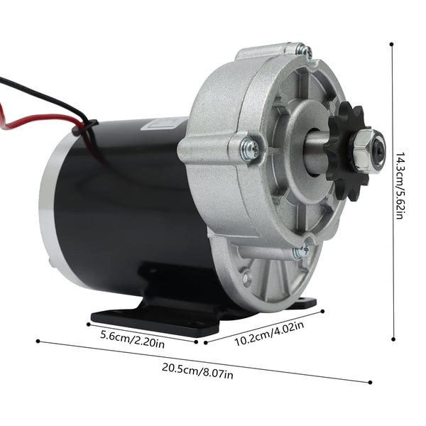 Elmotor - DC växelmotor 600W - Växlad reduktionsmotor - Högt vridmoment - Hög lastkapacitet - Låg hastighet - CE-certifierad