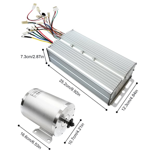 BLDC harjaton moottoripaketti - BM1109 sähköpyörän moottori - 72V - 3000W - Peruutustoiminto - E-pyörän muunnossarja - Hopea