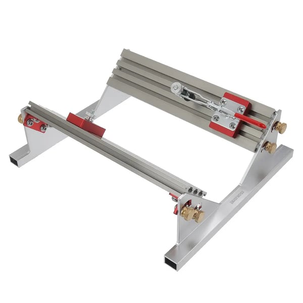Spline-jig - Justerbar kombinationsjig - Til bordsav & fræsebord - Aluminiumlegering - 4 vippe-stop - Træklemmer - Med kuffert