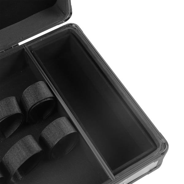 Frisörverktygsväska - Låsbar hård bärväska - För saxar, klippmaskiner, trimmers - Organizer med fack - Mått 55×27×10 cm - Ca 3 kg - Svart