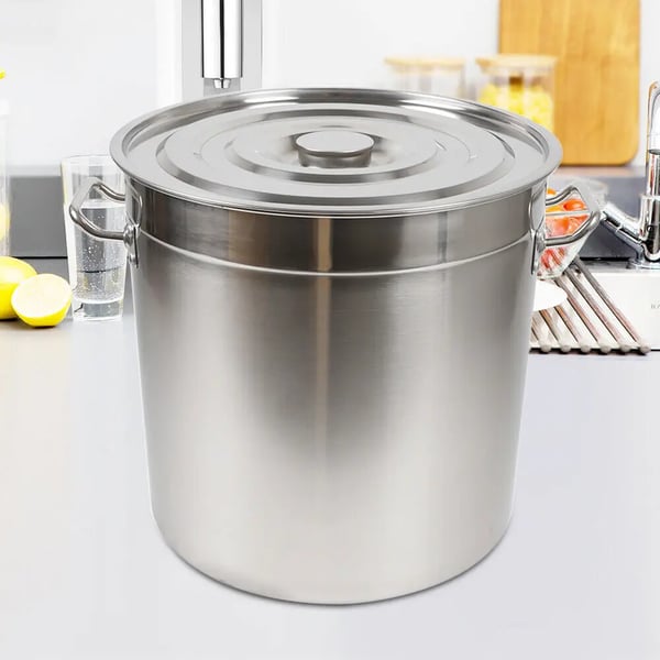 Storkøkkengryde - Suppegryde 70 l - Rustfrit Stål 201 - Med Rustfrit Låg - Til Buffet/Restaurant - 5,6 kg - Sølv