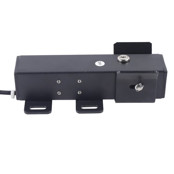 Sähköinen porttilukko - LM149 - 24V - Kääntöportille, yksilehtinen/kaksilehtinen - Iskupituus 32 cm - Metalli - Antiikkimusta