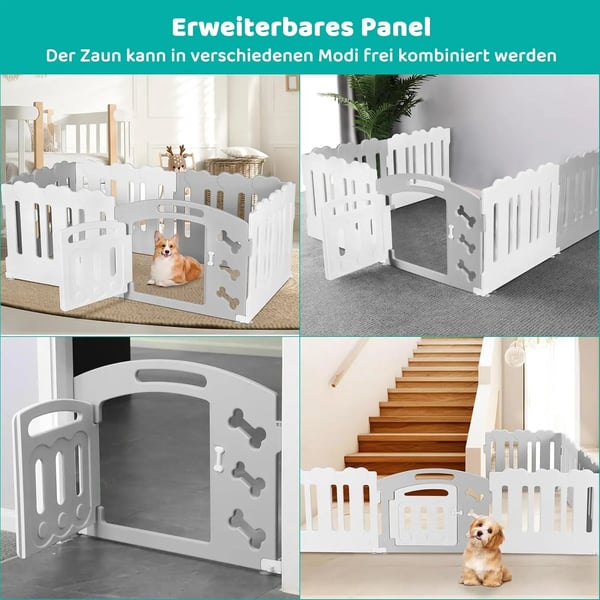 Koiran aitaus - Pentuaita lukittavalla ovella - Korkeus 60 cm - 3/5/7+1 paneelia - Kierrätysmuovi - Sisälle/ulos - XS - Tummansininen