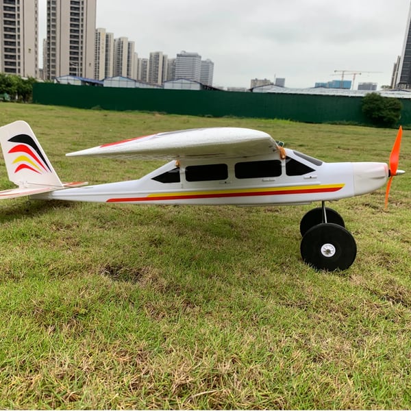 RC fly - Fastvinge træner - 1030 mm vingefang - STOL kort start - PNP uden batteri - 2-kanals MODE2 - EPS-skum - Begyndervenlig - Sort