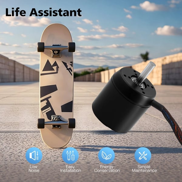 Børsteløs motor til el-skateboard/scooter/modelfly - C6374 - 2300W - 170KV - 18–50V - 4080RPM (24V) - 80A - Sort
