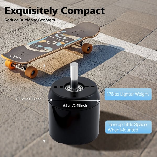 Børsteløs motor til el-skateboard/scooter/modelfly - C6374 - 2300W - 170KV - 18–50V - 4080RPM (24V) - 80A - Sort