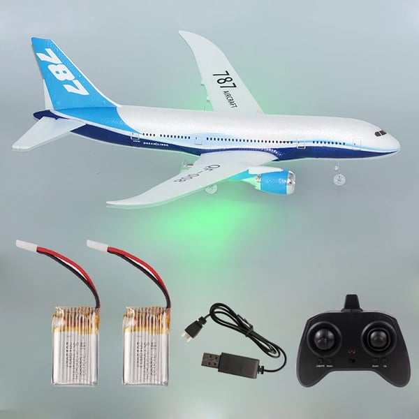 QF008 - RC-Lentokone Liidokki - 55 cm Siipiväli - 2,4 GHz - 3-Kanavainen - Sisäinen Gyroskooppi - LED-Valot - RTF Aloittelijoille - Musta