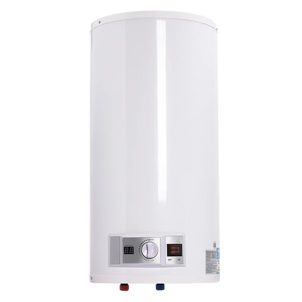 Varmtvandsbeholder - Elektrisk vandvarmer - Kapacitet 50 L - Temperatur 25–75 °C - Størrelse 71×34 cm - Hvid