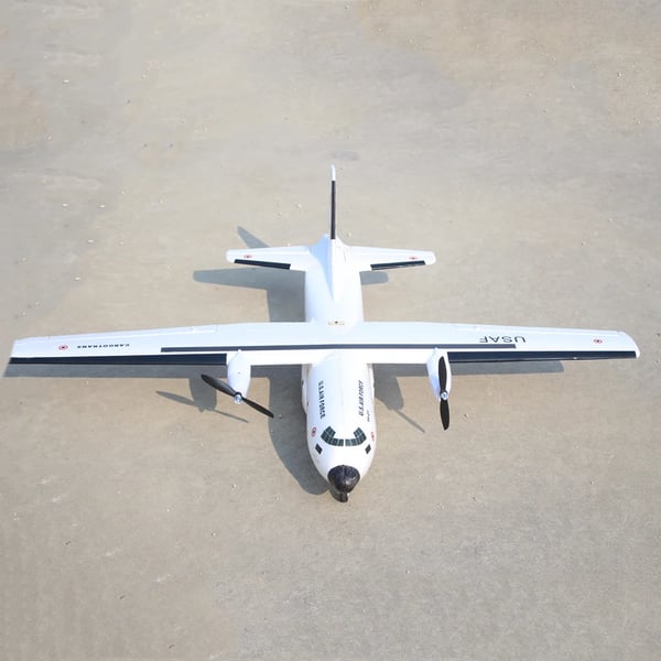 C-160 Transport RC flyvemodel - KIT - 112 cm vingefang - Dobbeltmotor - 4 kanaler - Skumkrop - Uden sender & batteri - Hvid