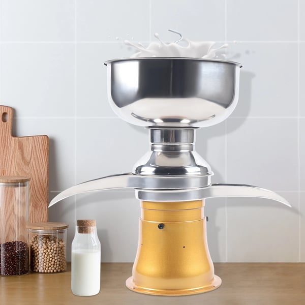Sähköinen maito- ja kermaseparaattori - Sentrifugikone - 50 l/h kapasiteetti - Kotiin ja ammattikäyttöön - Erottaa kerman - Beige