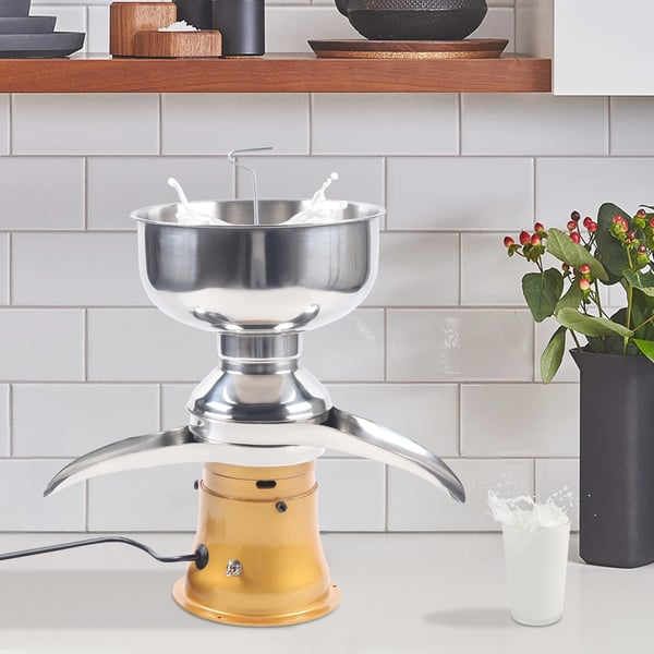 Sähköinen maito- ja kermaseparaattori - Sentrifugikone - 50 l/h kapasiteetti - Kotiin ja ammattikäyttöön - Erottaa kerman - Beige