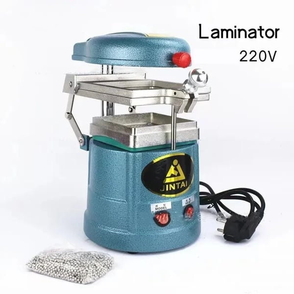 Dental vakuumformer - JT-18 - 220V - Termoformning til tandlaboratorium - Kompakt bordmodel - Varme og vakuum - Chokoladebrun