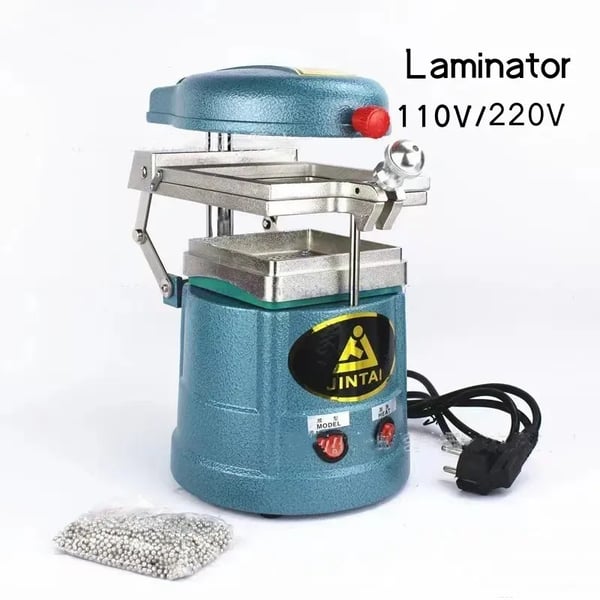 Dental vakuumformer - JT-18 - 220V - Termoformning til tandlaboratorium - Kompakt bordmodel - Varme og vakuum - Chokoladebrun