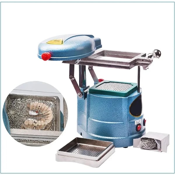 Dental vakuumformer - JT-18 - 220V - Termoformning til tandlaboratorium - Kompakt bordmodel - Varme og vakuum - Chokoladebrun