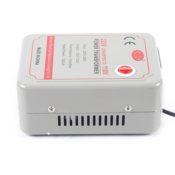Spændingsomformer, transformer 220–250V til 100–120V, EU-standard, 1000 W, hvid, til elektrisk udstyr