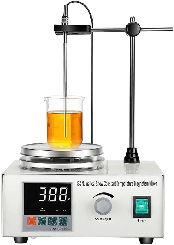 Magneettisekoittaja lämmityslevyllä, 200 W, digitaalinen lämpötilanäyttö, nopeudensäätö, 1000 ml kapasiteetti Magneettisekoittaja lämmityslevyllä, 200 W, digitaalinen lämpötilanäyttö, nopeudensäätö, 1000 ml kapasiteetti