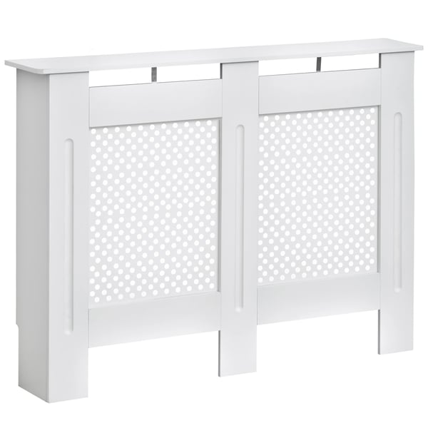 Elementskydd - Trä radiatorkåpa - Modern design - Ventilerad front - För elektriska element - 111,5 x 19 x 82 cm
