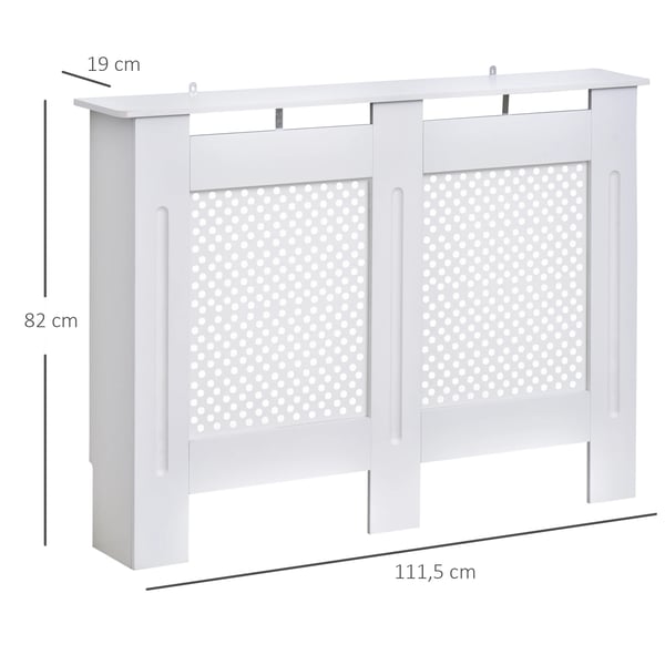 Elementskydd - Trä radiatorkåpa - Modern design - Ventilerad front - För elektriska element - 111,5 x 19 x 82 cm