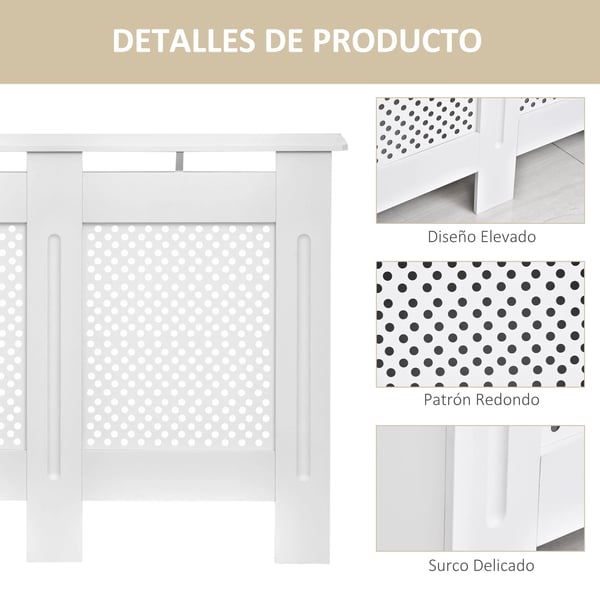 Elementskydd - Trä radiatorkåpa - Modern design - Ventilerad front - För elektriska element - 111,5 x 19 x 82 cm