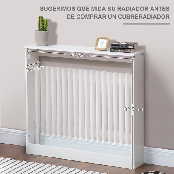 Radiatorskydd - MDF Elementskydd - Modern Design - Målad Yta - För Vardagsrum - Lätt Montering - Vit