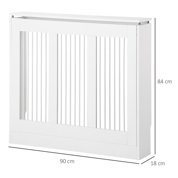 Radiatorskydd - MDF Elementskydd - Modern Design - Målad Yta - För Vardagsrum - Lätt Montering - Vit