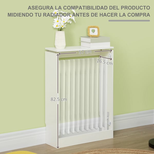Radiatorskydd - MDF Elementskydd - Modern Design - Målad Yta - För Vardagsrum - Lätt Montering - Vit