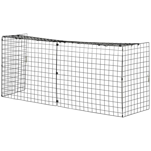 Eldstadsgrind - Kaminskydd - Justerbar bredd 81,5–160 cm - Metallnät - 81,5–160 x 44 x 68 cm