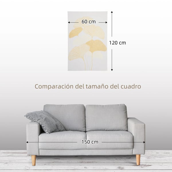 Ginkgo Biloba - Canvastavla Konsttryck - 1-delad - 90x60 cm - Modern stil - Gul