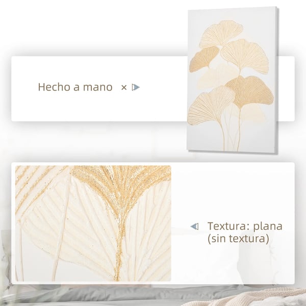Ginkgo Biloba - Canvastavla Konsttryck - 1-delad - 90x60 cm - Modern stil - Gul