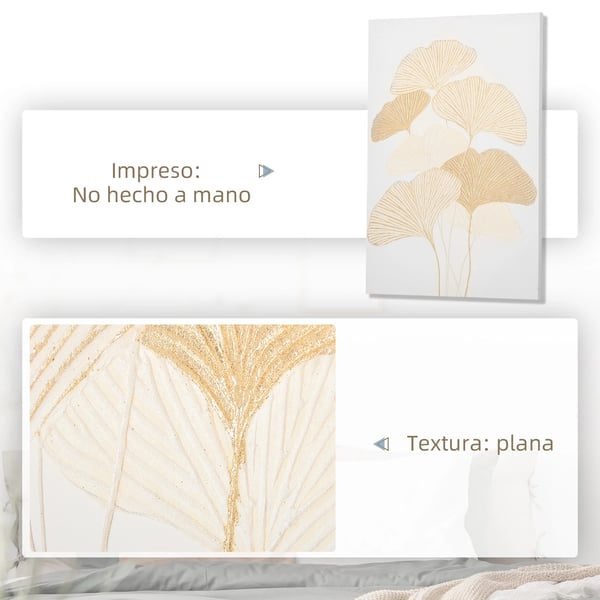 Ginkgo Biloba - Canvastavla Konsttryck - 1-delad - 90x60 cm - Modern stil - Gul