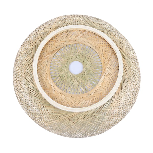 Rustik bambus & rattan - Loftplafond - 3‑flamme - Flettet rattan skærm - E26, LED - Overflademonteret - Uden pærer - Str. M - Guld