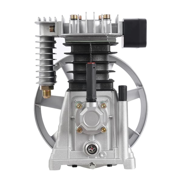 Ilmakompressorin pumppupää - 2065 - 3 HP - Yksivaiheinen kaksoissylinteri - Moottorille 2,2 kW - 0,8 MPa - Sylinteri Ø 6,5 cm - Hihnapyörä Ø 26 cm